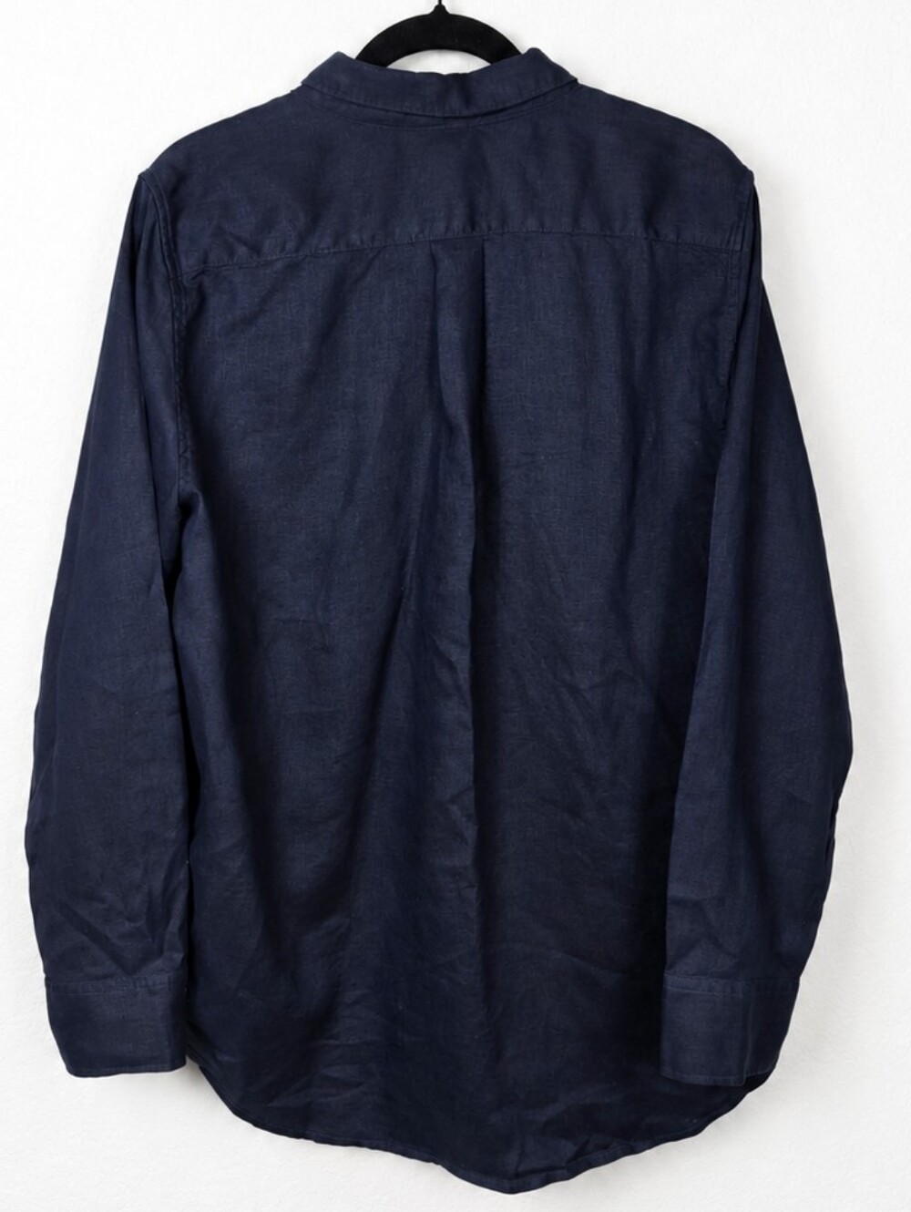 Quince European Linen Navy Button Down Shirt Coastal Minimalist Old Money Size L - Picture 6 of 12